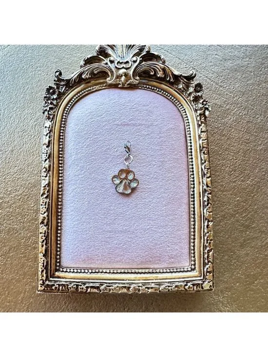 Paw Print Stainless Steel Pendant Charm With Lobster Clasp - Waterproof - Picture 10 of 12